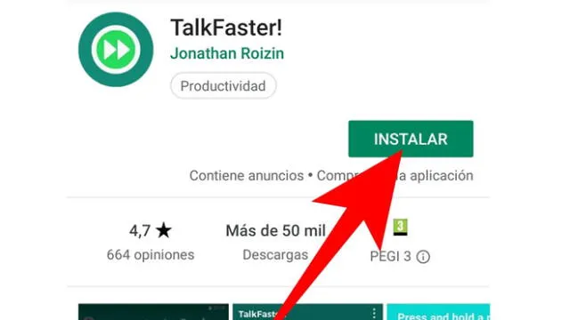 La aplicación para acelerar los audios de WhatsApp es TalkFaster!.