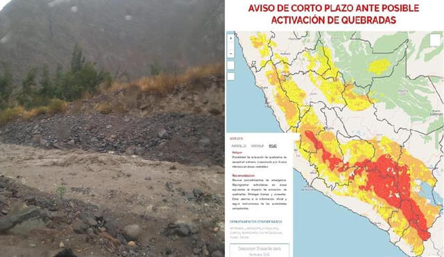 Arequipa se encuentra en Nivel Rojo en el mapa publicado por Senamhi. Foto: COER/Senamhi.