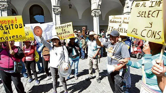 Sindicatos de Arequipa marchan hoy contra incremento del ISC