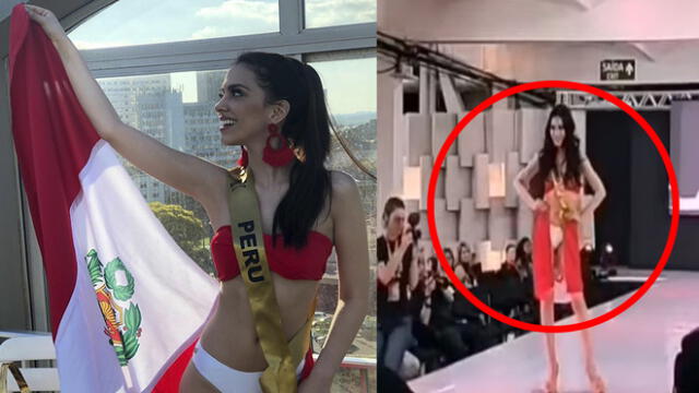 Miss Teen utiliza bandera peruana como pareo al desfilar en ropa de baño