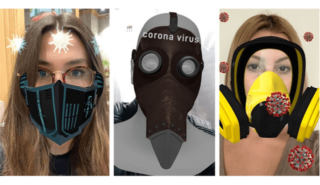 En los últimos días han aparecido en Instagram una variedad de filtros faciales relacionados con el coronavirus.
