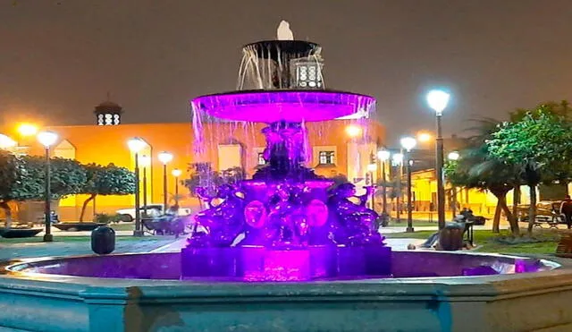 Piletas y monumentos lucirán los tradicionales colores del Señor de los Milagros. Foto: Municipalidad de Lima