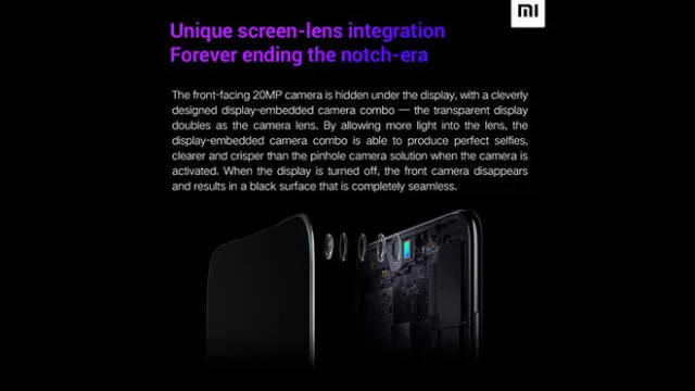 Xiaomi: Así funcionará la cámara frontal escondida de su nuevo smartphone [FOTOS]