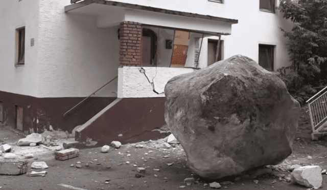 YouTube: enorme roca de 20 toneladas impacta contra vivienda en Austria