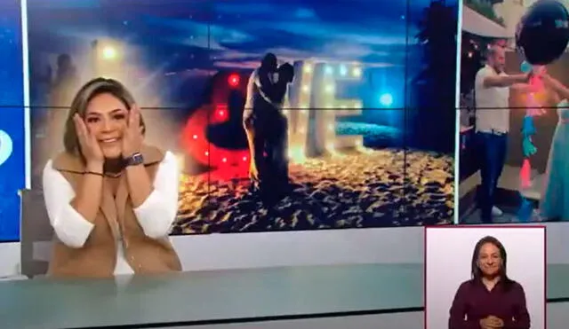 Desliza las imágenes para apreciar la emotiva reacción de la conductora al recibir la sorpresa de su novio. Foto: Captura de YouTube