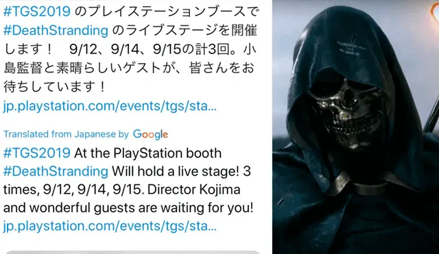 Kojima asegura 80 minutos de gameplay de Death Stranding en el TGS.