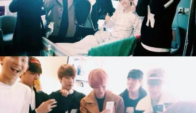 Sugar fue operado y sus compañeros de BTS lo fueron a ver al hospital