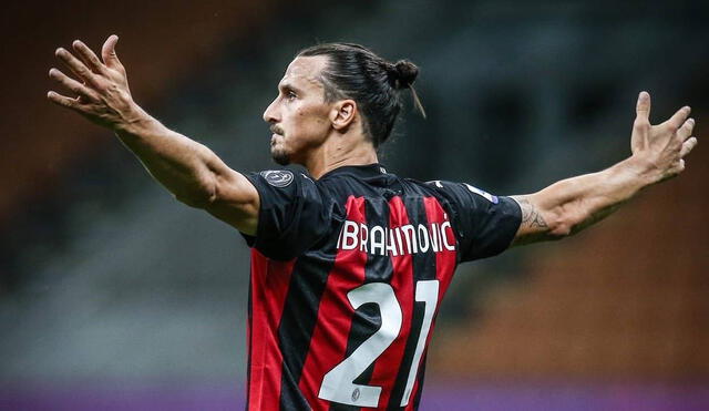 Zlatan marcó un doblete en la victoria parcial del Milan sobre el Inter. Foto: ESPN