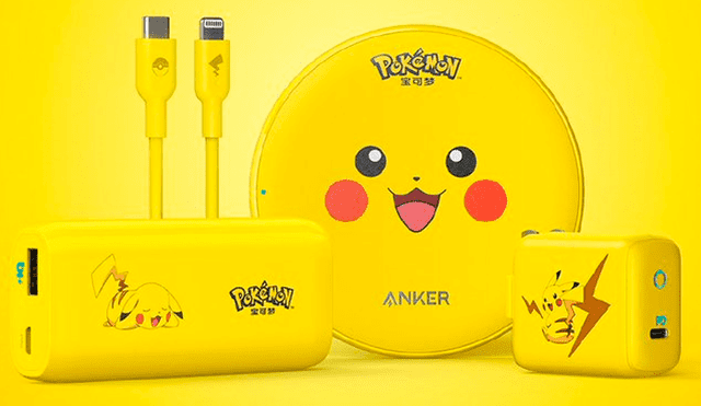 Xiaomi lanza su línea de cargadores inspirados en Pikachu para fans de Pokémon GO. Foto: Anker.
