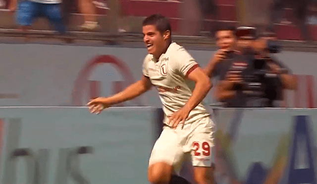 Aldo Corzo marcó el primer gol del Universitario vs. Alianza Lima por el clásico de la Liga 1. | Foto: Gol Perú