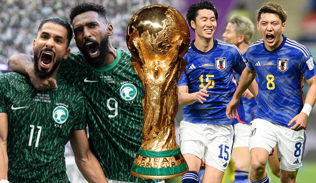 Arabia Saudita y Japón marchan en la parte alta del Grupo C y E, respectivamente. Foto: composición GLR/@FIFAWorldCup