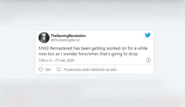 El reporte llegó por parte de TheGamingRevolution, quien también filtró el remaster de Modern Warfare 2.