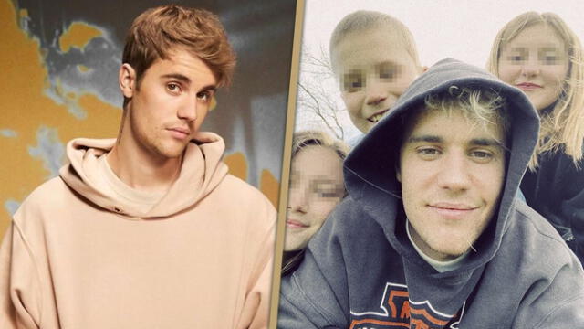 Justin Bieber publicó una fotografía el último viernes donde aparece rodeado de sus tres hermanos: Allie, Jazmyn y Jaxon.