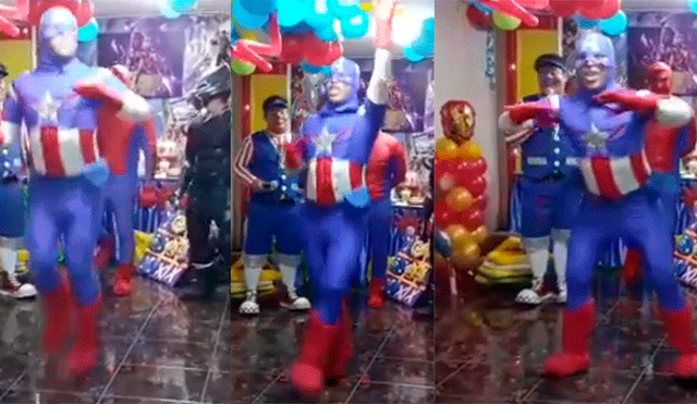 Facebook viral: Capitán América peruano es sorprendido dando coquetos bailes en fiesta [VIDEO]