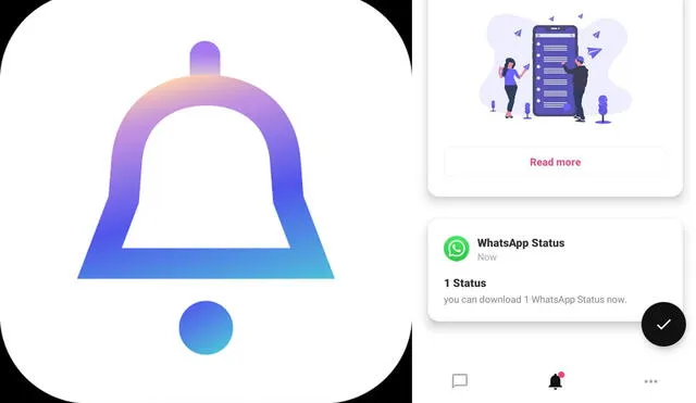Notisave es una app de gran ayuda para saber lo que decían los mensajes eliminados de WhatsApp. Foto: composición LR