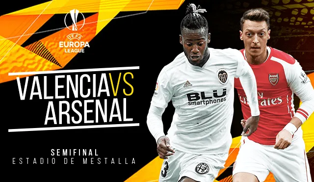 Arsenal derrotó 4-2 a Valencia en Mestalla y va a la final de Europa League