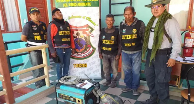 Detienen a tres sujetos que extraían minerales de forma ilegal en Tacna.