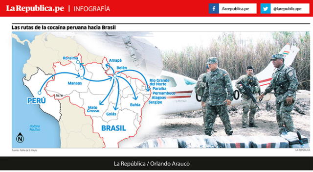 Las rutas de la cocaína peruana hacia Brasil