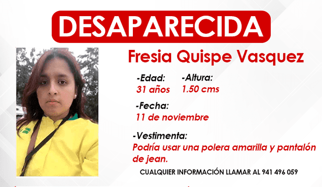 Independencia: hermano de Fresia Quispe pide ayuda para encontrarla. Foto: La República