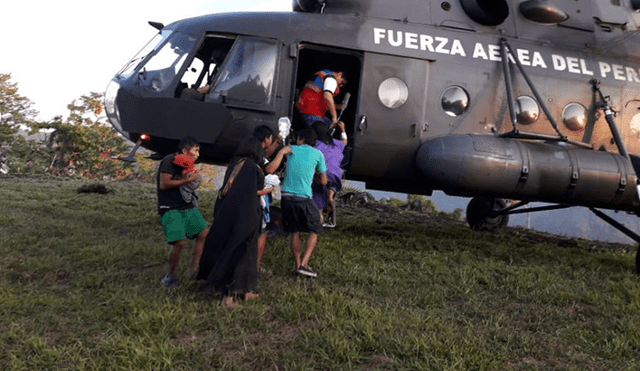 Dos helicópteros de las Fuerzas Armadas con personal médico llegaron a Satipo para atender la emergencia. Foto: Ministerio de Defensa