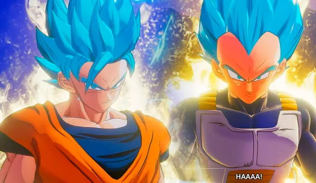 Goku y Vegeta transformados en Super Saiyan SSGSS. Foto: Dragon Ball Z Kakarot
