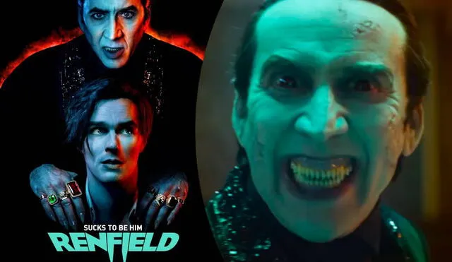 Nicolas Cage se transforma en una nueva versión para "Renfield", películas de acción, terror y comedia protagonizada junto a Nicholas Hoult. Foto: composición/Paramount Pictures