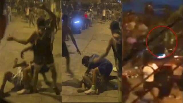 En vídeos se ven a jóvenes peleando y en otro, se ve a un varón realizando un disparo al aire en medio de un enfrentamiento.