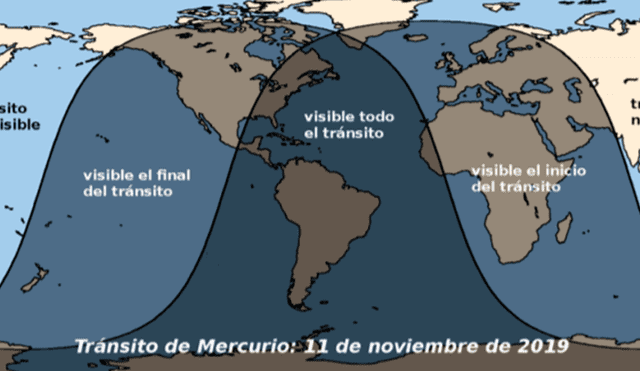 Tránsito de Mercurio podrá ser visto el 11 de noviembre de 2019