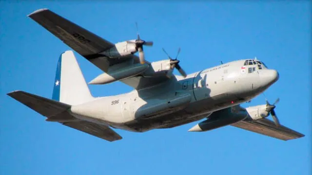 Avión de Hércules C-130 de la FACH. Foto: Difusión