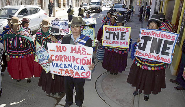 Tenientes gobernadores exigen vacancia de alcalde de Taraco