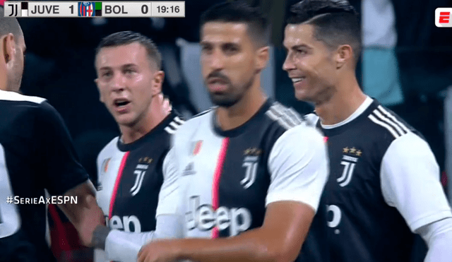 Cristiano Ronaldo marcó el primer gol de la Juventus sobre el Bologna por la fecha 8 de la Serie A 2019-2020. | Foto: ESPN