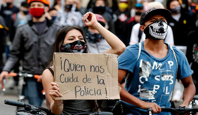 Jornada de protestas en Bogotá, Colombia Foto: EFE