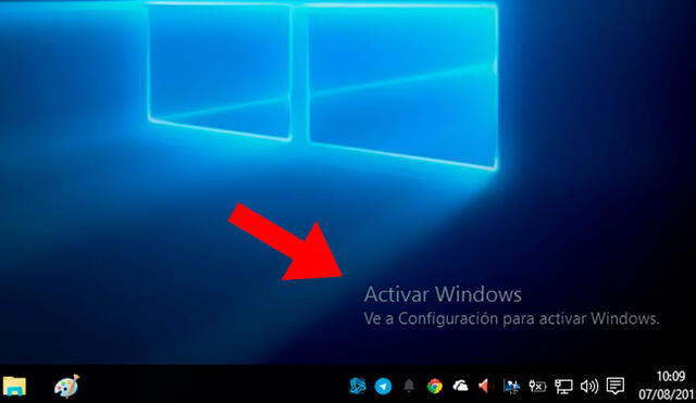 Este molesto aviso no desaparece en ningún momento de nuestra pantalla. ¿Cómo eliminarlo aunque no activemos nuestra copia de Windows 10? Foto: WinPhone Metro