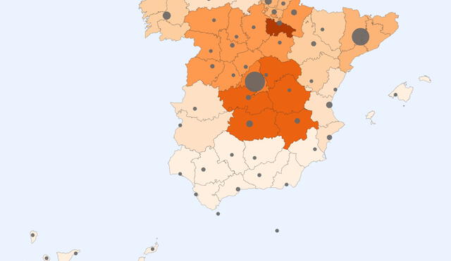 Mapa del coronavirus en España al 16 de abril. Foto: RTVE.