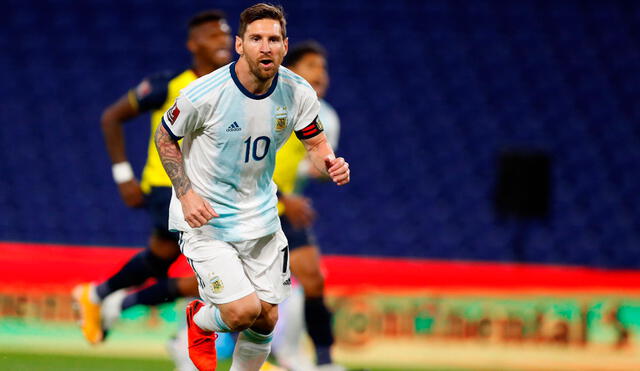Lionel Messi marcó el primer gol del partido Argentina vs. Ecuador por la fecha 1 de las Eliminatorias Qatar 2022. Foto: EFE