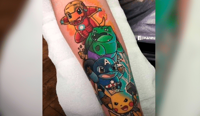 Facebook: tatuador transforma a varios Pokémon en Avengers y realiza insólito tatuaje que ya es viral [FOTOS]