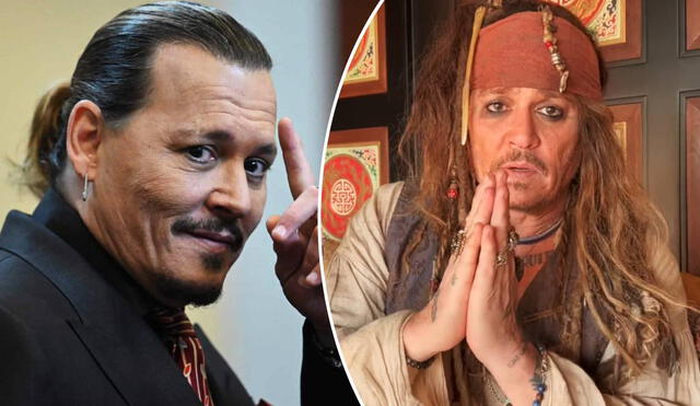 Johnny Depp volvió a ser Jack Sparrow para un fanático enfermo, pero esta vez se puso toda la vestimenta del personaje de "Piratas del caribe". Foto: composición/AFP/Kraken The Box/Youtube