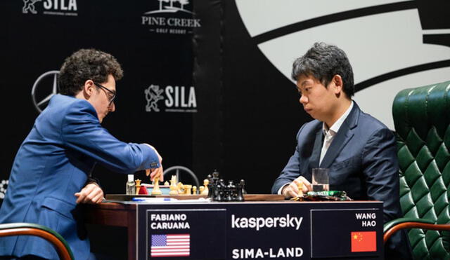 Fabiano Caruana firmó las tablas con Wang Hao. Ambos suman 3.5 puntos. Foto: FIDE.