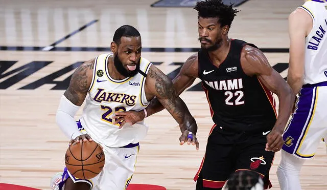 Los Angeles Lakers y Miami Heat se enfrentan en el tercer partido de las Finales de la NBA. Foto: AFP