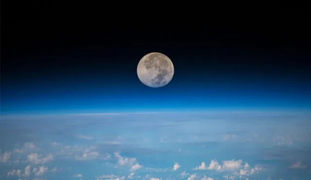 La "luna azul" se verá el 31 de octubre. Vista desde la Estación Espacial Internacional (2019). Foto: NASA