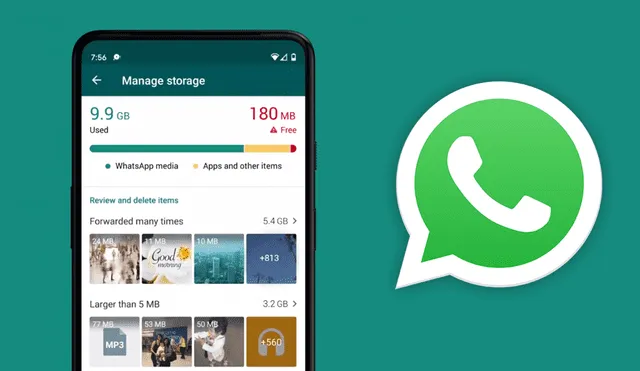 Los mensajes y archivos que se reciben a diario a través de WhatsApp pueden tener un gran impacto en la memoria del smartphone. Foto: Composición La República
