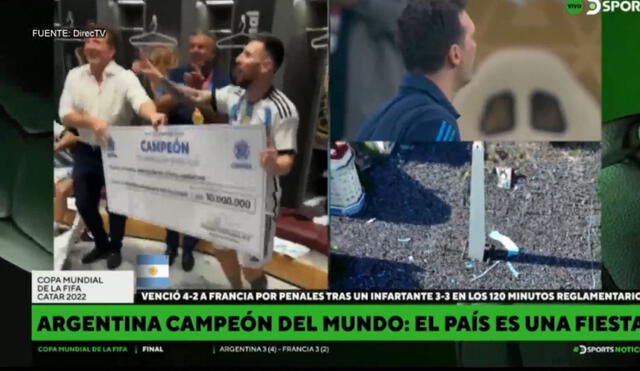 Messi recibió un gran cheque por parte de la Conmebol. Foto: captura Directv Sports