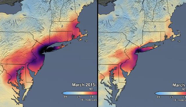 Los satélites de la NASA revelan una drástica caída de dióxido de nitrógeno en el noroeste de EE. UU.