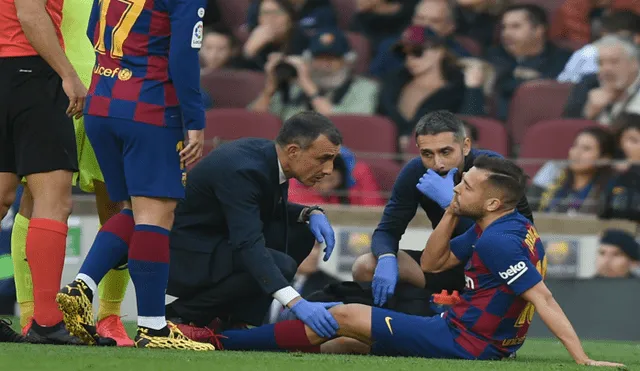 El lateral izquierdo del Barcelona sufre su segunda lesión en lo que va de la temporada. Foto: Difusión.