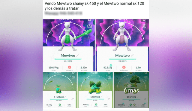 Jugador peruano de Pokémon GO vende a Mewtwo shiny en Mercado Libre