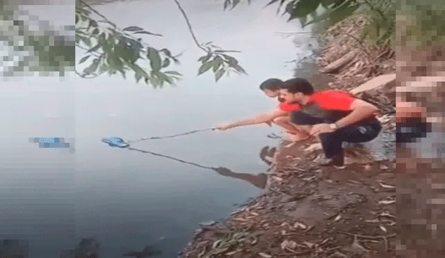 YouTube viral: joven se esfuerza para recuperar su sandalia de lago y es sorprendido por inesperada acción de un niño [VIDEO]