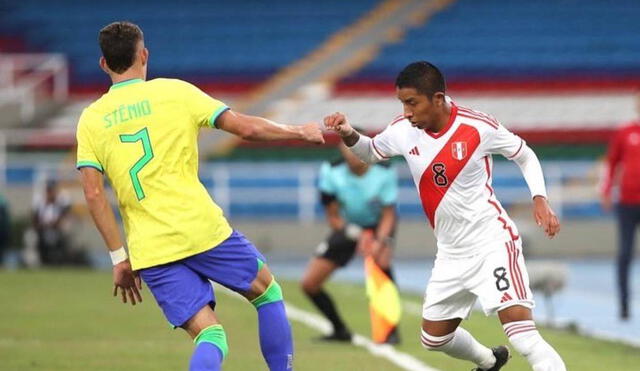 La Blanquirroja debutó ante la Canarinha en el Sudamericano sub-20. Foto: Twitter/Selección peruana