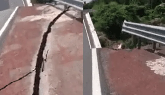 YouTube: Puente colapsó mientras conducía en pleno terremoto en México [VIDEO]