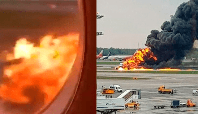 Pasajero del avión incendiado en Rusia grabó desde el interior de la nave [VIDEO]