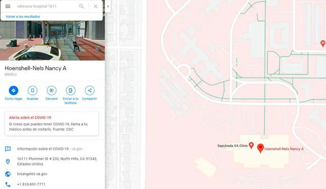 Desliza las imágenes para ver cómo luce el hospital donde se filma la serie Grey’s Anatomy. Foto: captura de Google Maps